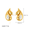 Bold Sculpted Silver Statement Earrings, Teardrop Flame Zircon Crystal, Elegant Fine‑Dining & Cocktail Evening Jewelry for Women | Zama Duma