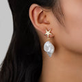 Ocean Pearl Starfish Conch Pendant Cold Tone Versatile Jewelry | Zinc Alloy mix pearl | Coastal Holiday Niche | ZAMA DUMA buy myself gift for her