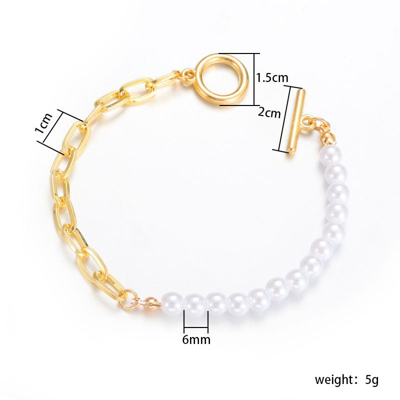 Pearl Lucky Square Love Bracelet | Gold Plated | Coquette Old Money | Versatile Daily Jewelry Women