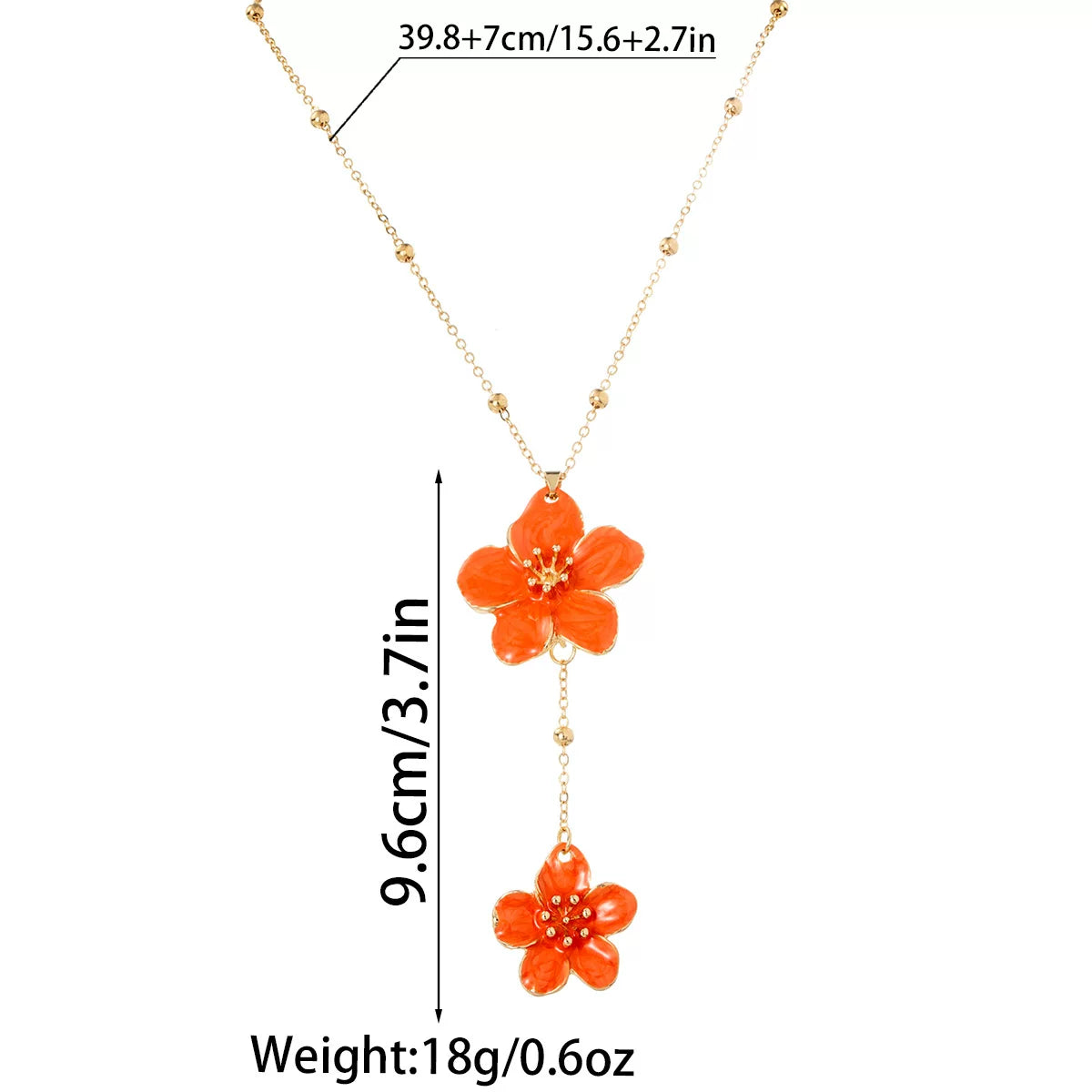 Floral Petal Metal Pleated Flower Pendant Adjustable Collarbone Necklace | Alloy | Temperament Niche Fashion | Women