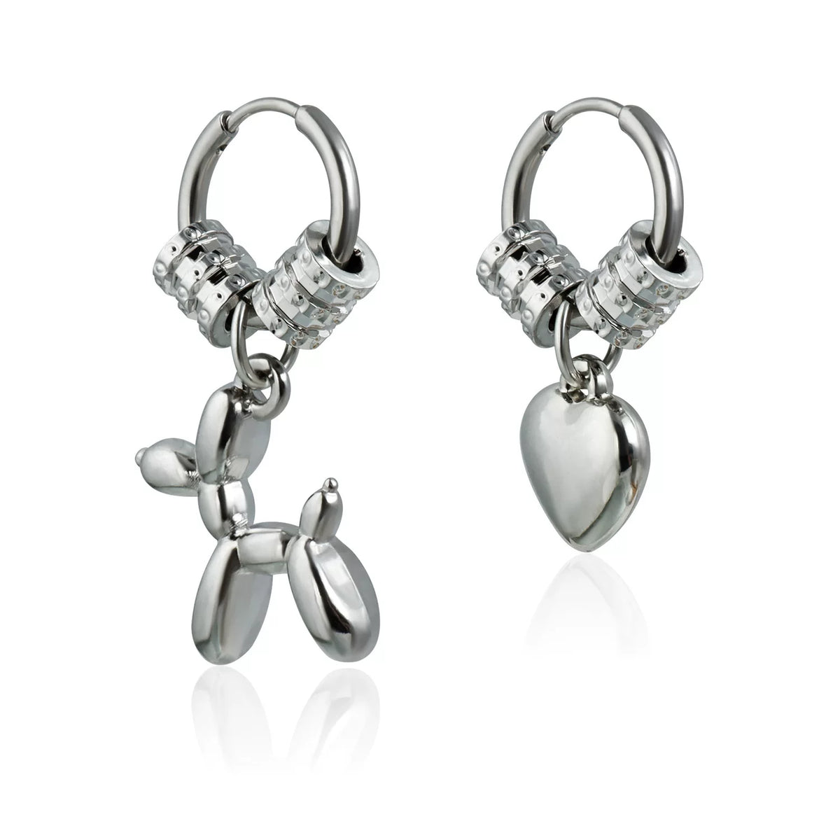 Love Bear Ear Buckle Stud Earrings | Alloy Silver Needle | Punk Y2K ｜Sweet Cool Babe Niche | Sexy Design  Senior Women