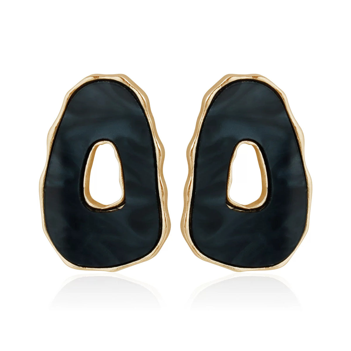 Vintage Sculpture Fluid Irregular Hollow Geometric Fritillary Metal Mixed and Matched Collar Bracelet Earrings Three-piece Versatile Set