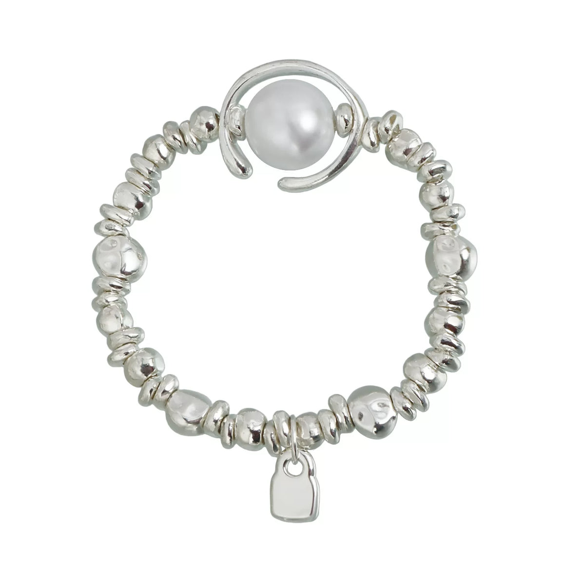 Irregular metal broken silver block mixed and matched pearl necklace, minimalist light luxury, elegant and simple personality versatile necklace