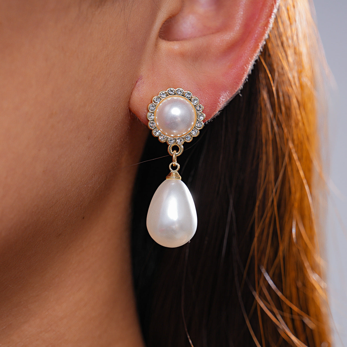 Metal Pearl Earrings Set | Forged Metal with pearl Silver Needle | Vintage Sculptural Cold tone | Daily Wear Gift