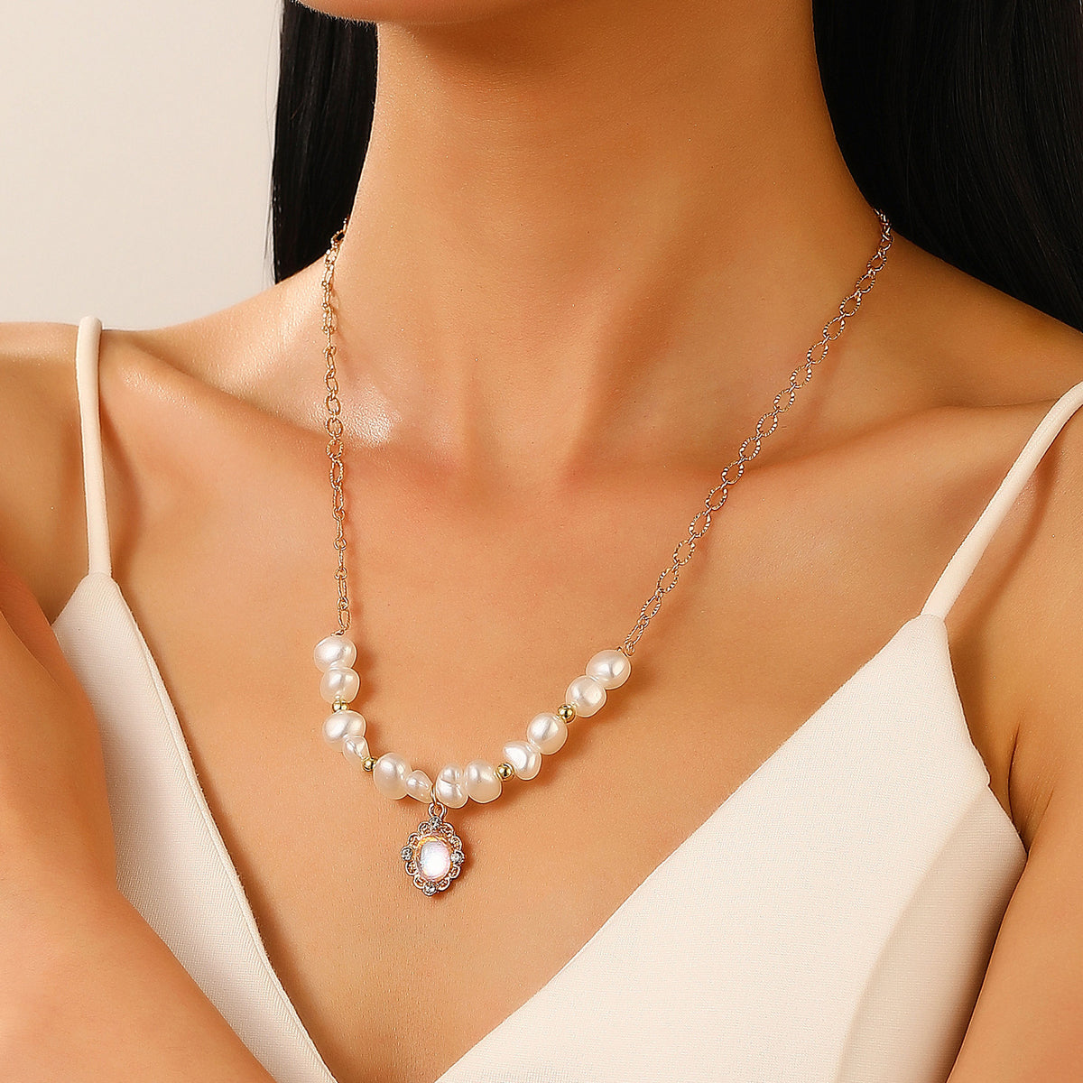 Multi-Layer Pearl Jewelry Set | KC Gold Alloy | Coquette Vintage | Necklace Bracelet Earrings Women