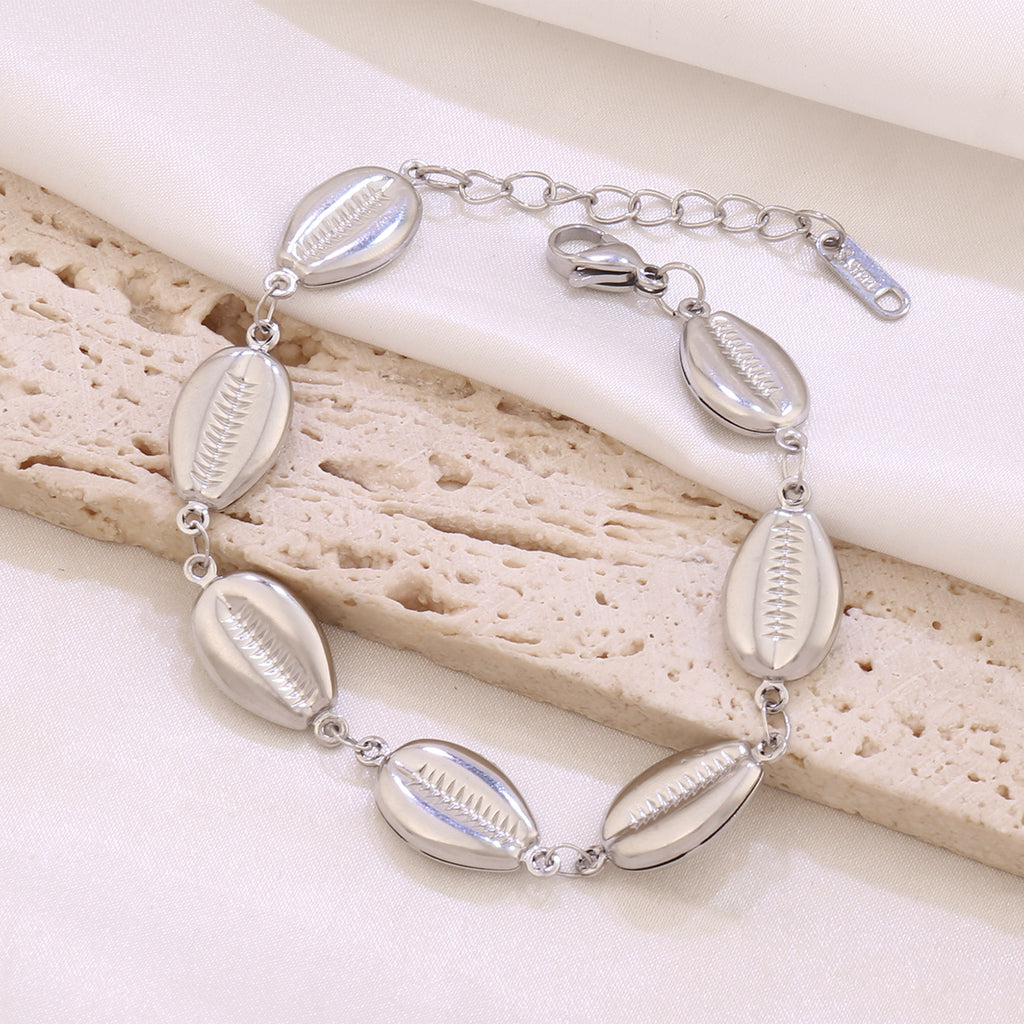 Ocean Conch Shell Hollow Bracelet | 18K Gold Stainless Steel | Coastal Grandmother Summer | Beach Jewelry Women