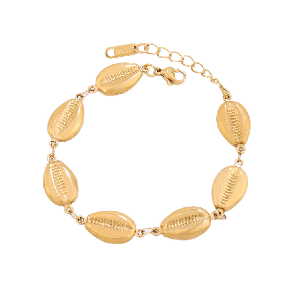 Ocean Conch Shell Hollow Bracelet | 18K Gold Stainless Steel | Coastal Grandmother Summer | Beach Jewelry Women