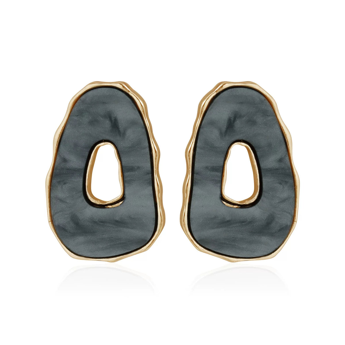Vintage Sculpture Fluid Irregular Hollow Geometric Fritillary Metal Mixed and Matched Collar Bracelet Earrings Three-piece Versatile Set