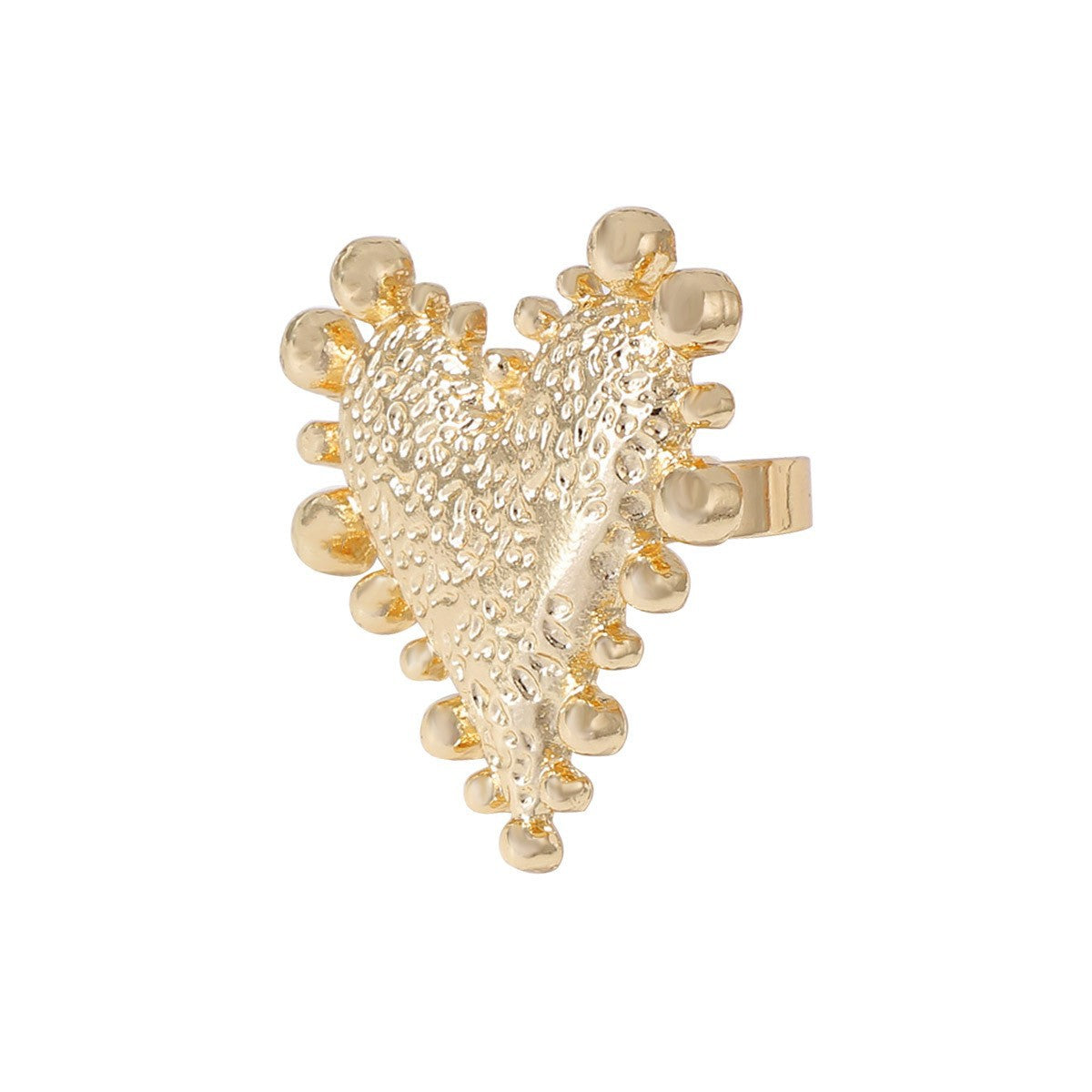 Love Heart Adjustable Open Ring | Gold Silver Alloy | Minimalist Niche | Daily Versatile Jewelry Women