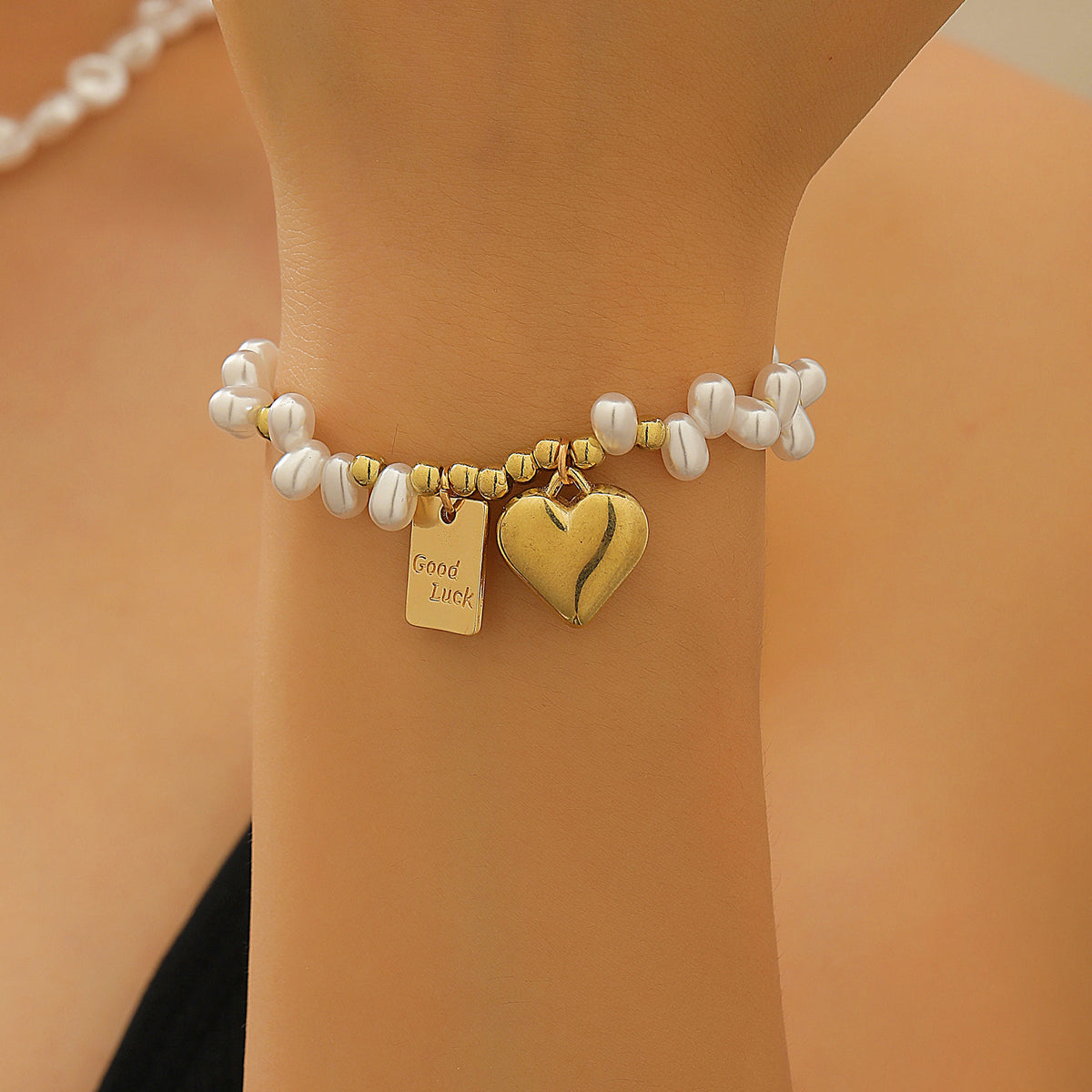 Multi-Layer Pearl Jewelry Set | KC Gold Alloy | Coquette Vintage | Necklace Bracelet Earrings Women