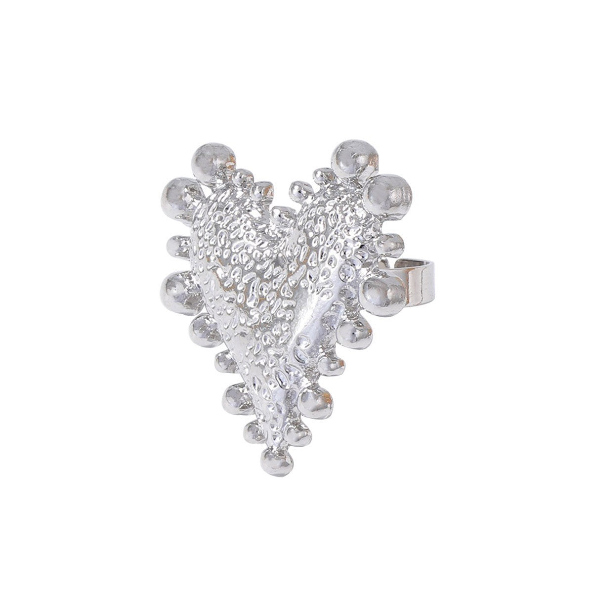 Love Heart Adjustable Open Ring | Gold Silver Alloy | Minimalist Niche | Daily Versatile Jewelry Women